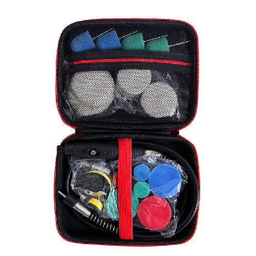 MINI PULIDORA Adaptable a Pulidoras Rotativas + 20 Pads L-50B Rosca 5/8 Con ADAPTADOR M14 INCLUIDO