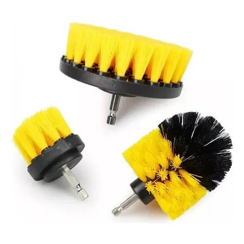 Cepillos x3 Limpieza De Tapizados Para Taladro MLE
