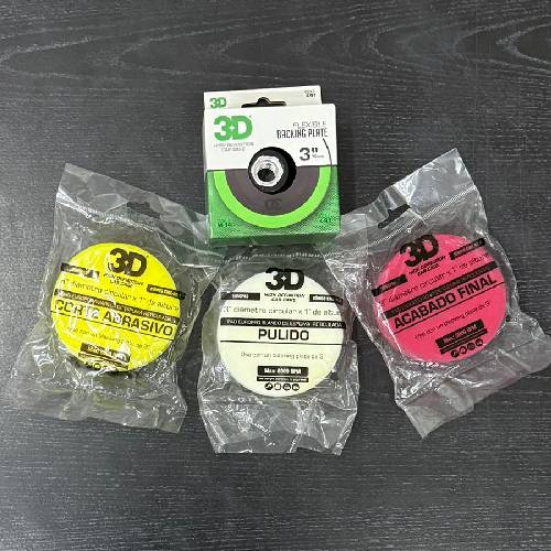 Kit 3" Pads Europeos + Backing Plate 3" K91 3D