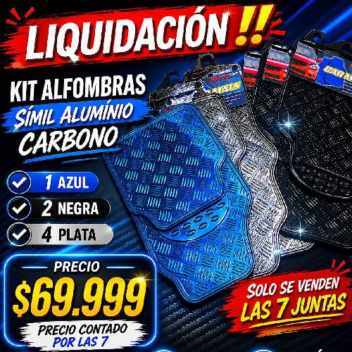 COMBO DE ALFOMBRAS SIMIL CARBONO UNIVERSAL