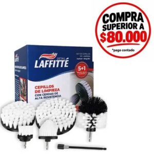 Kit 5 Cepillos Para Taladro + Alargador Limpieza Tapizados CE005-D LAFFITTE