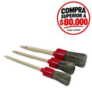 Brochas x3 de Madera  PELO SUAVE MLE