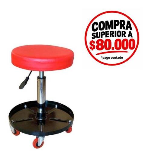 Banco Metalico Redondo con Regulador de Altura T-710201 3D